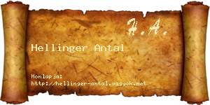 Hellinger Antal névjegykártya